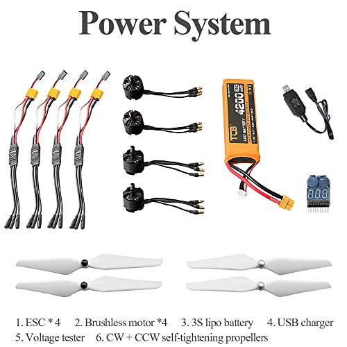 HAWK'S WORK F450 Drone Kit Set B with Frame, Pixhawk, GPS, Power Module, ESC, Brushless Motor, Prop, Battery & Accessories