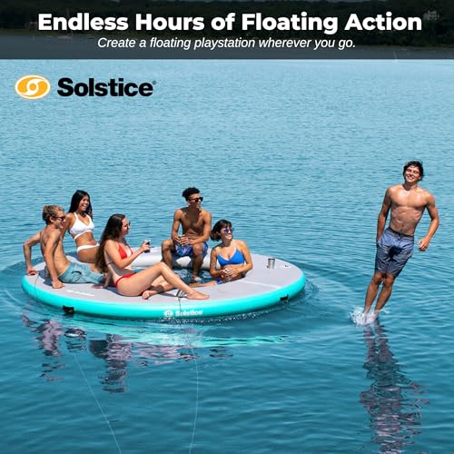Solstice Circular Mesh Dock Gray/Blue 10'x10'