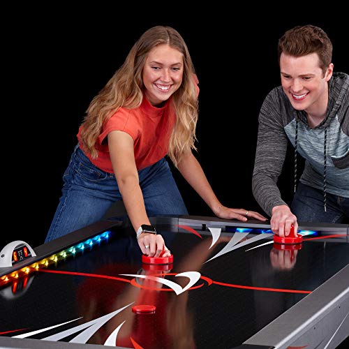 Fat Cat by GLD PRODUCTS Volt 7’ LED Illuminated Air Hockey Table Black