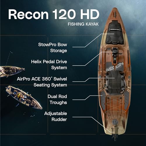 Wilderness Systems Recon 120 HD Sit-on-Top Fishing Kayak 12ft Steel Grey