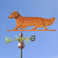 Dachshund Hand Carved & Painted Weathervane Red Long Hair 32 Inch