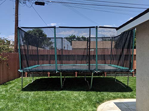 Best Trampoline USA Galactic Xtreme Rectangle Trampoline 10x17 with Net Black Blue