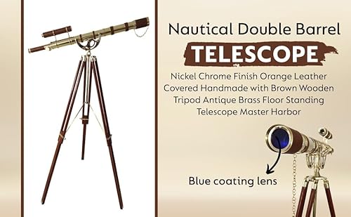NAVIROCK Vintage Marine Brass Telescope Shiny Finish with Adjustable Tripod