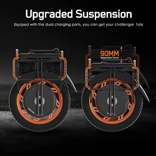 I INMOTION Inmotion V13 Electric Unicycle 22 Inch Self-Balancing EUC with 10000W Motor, 90mm Air Suspension, 124-Mile Range, 87 MPH Speed, 45° Climbing (Challenger)