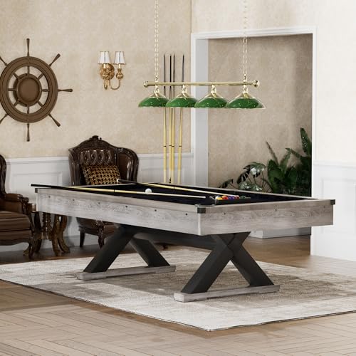 MWrouqfur 84” Billiard Table Rustic Grey Black Cloth