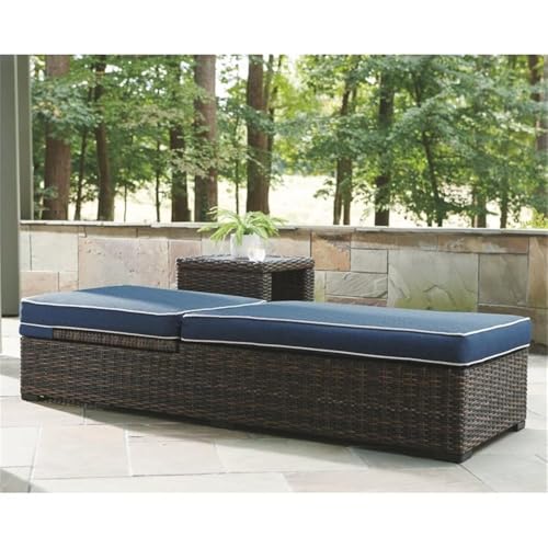 Signature Design by Ashley Grasson Lane Contemporary Chaise Lounge with Cushion Blue