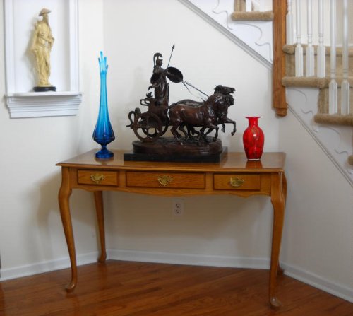 Paulingston Co. Roman Minerva Athena Bronze Statue Chariot of War Horses E. Fremiet Sculpture Bronze