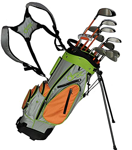 Droc Nikki Series 13-Piece Golf Club Set & Bag Ages 11-14 Right Handed Orange/Green