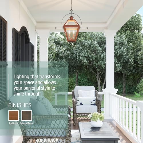 Quoizel Rue De Royal Charleston Outdoor Hanging Lantern 24 Inch 2-Light Aged Copper