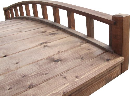 SamsGazebos Japanese Style Arched Wood Garden Bridge 6-Feet Brown