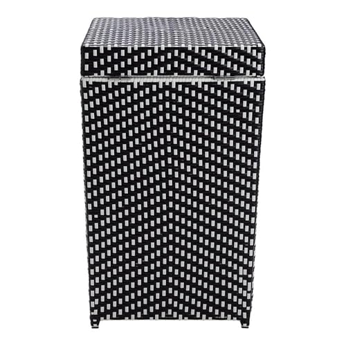 Furniture of America Azur Rattan 2-Piece Loveseat and Trash Can Set Black