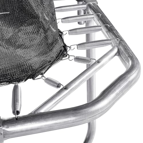 JumpKing Rectangle Trampoline with Basketball Hoops Black & Lime Green