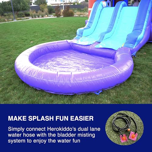 HERO KIDDO Enchanted Forest Bounce House Water Slide Combo Blue Purple
