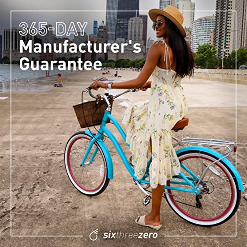 sixthreezero Women's Beach Cruiser Bike Teal w/Brown Seat/Grips