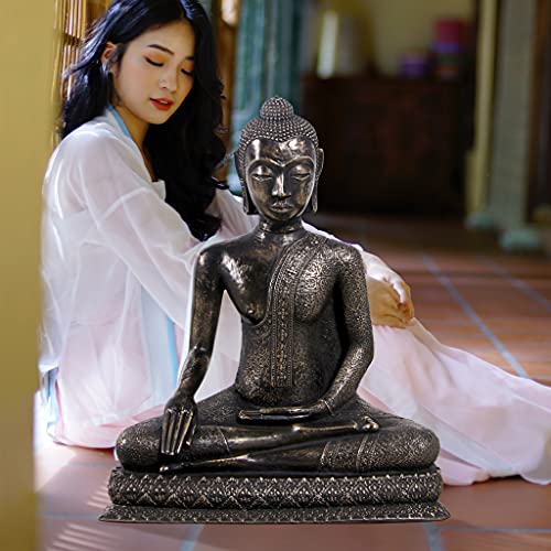 Design Toscano Sukhothai Sitting Asian Man Garden Statue 32 Inches Bronze