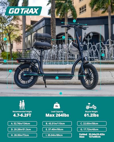 Gotrax Astro Electric Scooter with Seat 14" Tire 19 Miles Range 350W Motor White
