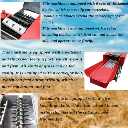 Banfluxion 220V 6-Blade Grass Cutting and Silk Kneading Integrated Machine Red