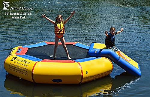 Island Hopper 10' Bounce N Splash Water Park with Bouncer Slide Yellow
