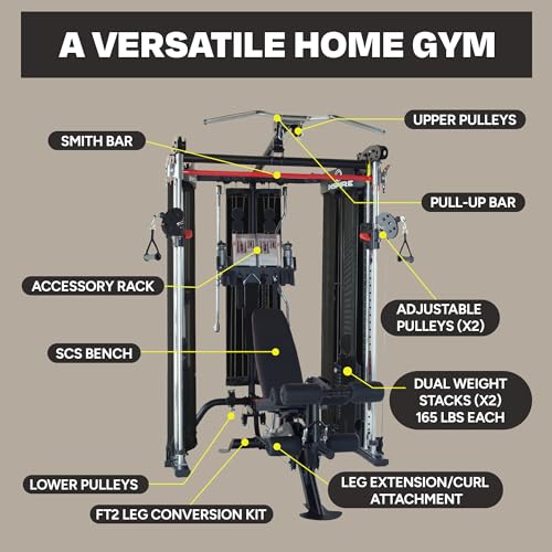 Inspire Fitness FT2 Functional Trainer & Smith Machine Station Bundle - Fully Loaded