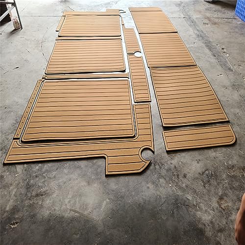 Valman Boat EVA Faux Teak Decking Floor Pad Mat for 1987 Bayliner 4550 - Color Options Available