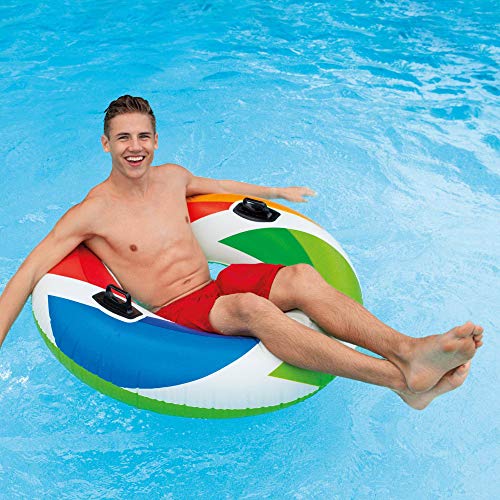 Intex Inflatable Color Whirl Tube Pool Raft with Handles 24 Pack