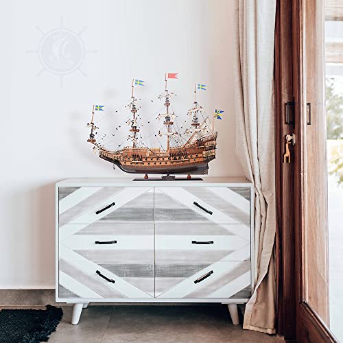 Old Modern Handicrafts Wasa Collectible Ship Model Natural Wood