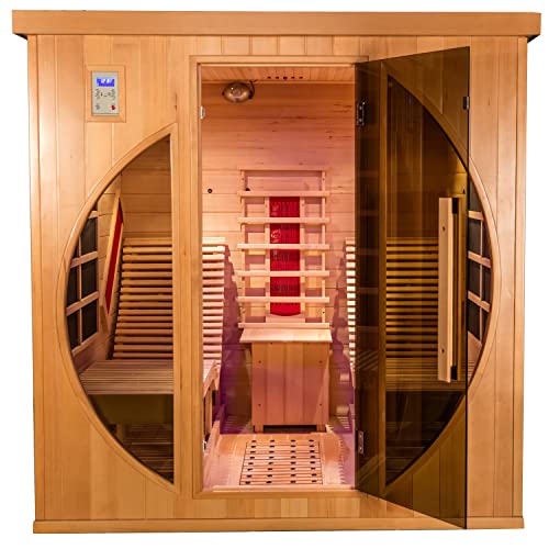 AURGOD Far Infrared Wooden Sauna Room 2-Person Indoor Sauna (Hemlock)