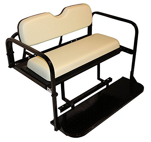 Performance Plus Carts Yamaha G14-G22 Rear Flip Seat Kit | Folding Steel Frame | White Cushions