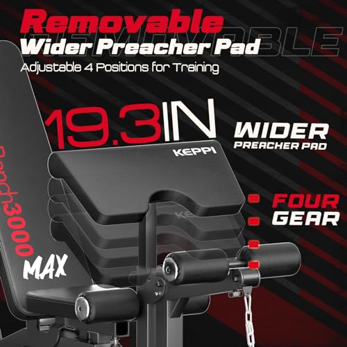 Keppi Fitness Adjustable Weight Bench3000 MAX Black
