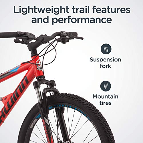 Schwinn Protocol 1.0 Mountain Bike 26-Inch Wheels Full Suspension Red/Blue