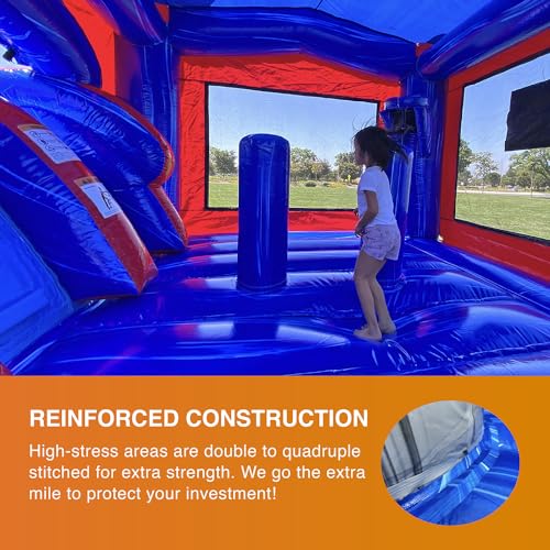 JumpOrange American Boxing Bounce House Water Slide Combo with Blower