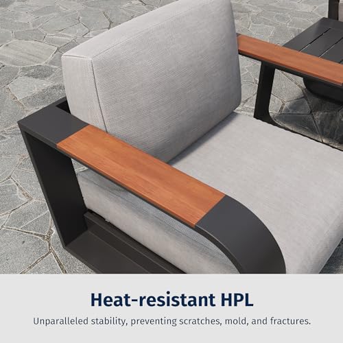 EAST OAK Signature 3-Piece Aluminum Patio Furniture Set Dark Grey