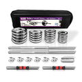 SimpleL Adjustable Dumbbells Set 110 LB Silver