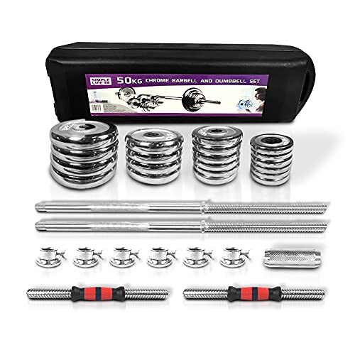 SimpleL Adjustable Dumbbells Set 110 LB Silver