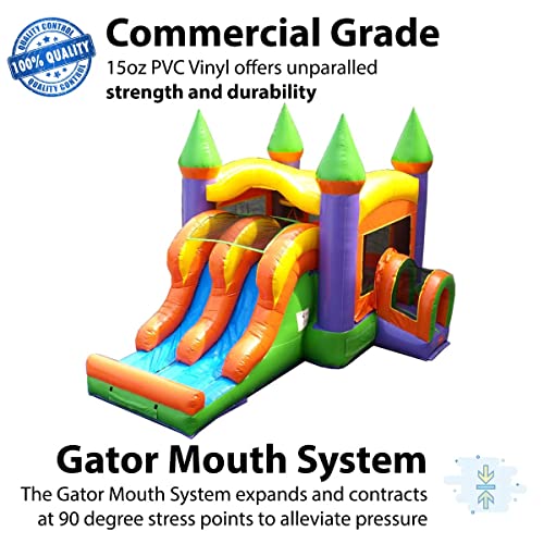 TentandTable Inflatable Bounce House with Slide Orange Rainbow