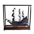 Old Modern Handicrafts Black Pearl Pirate Ship Model with Display Case Multicolor