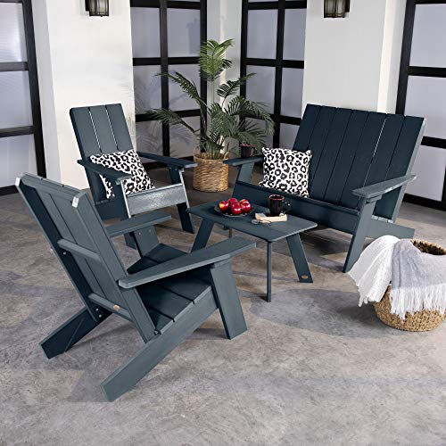 Highwood Italica Modern Adirondack 4pc Patio Set Federal Blue