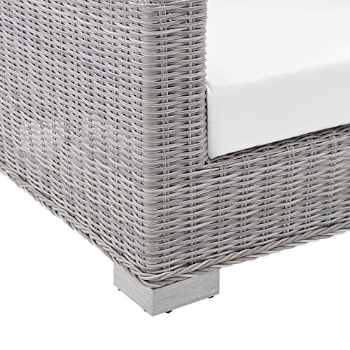 Modway Conway Sunbrella Outdoor Patio Loveseat Light Gray White