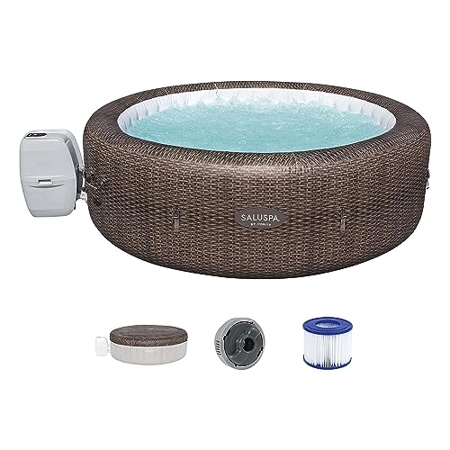 Bestway SaluSpa St Moritz AirJet Hot Tub with Non-Slip Seats & Padded Headrest Pillows Brown
