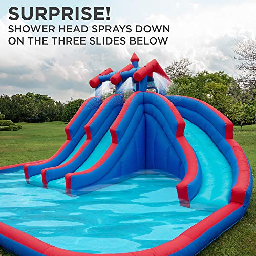 SUNNY & FUN Mega Sport Inflatable Water Triple Slide Park - Multicolor