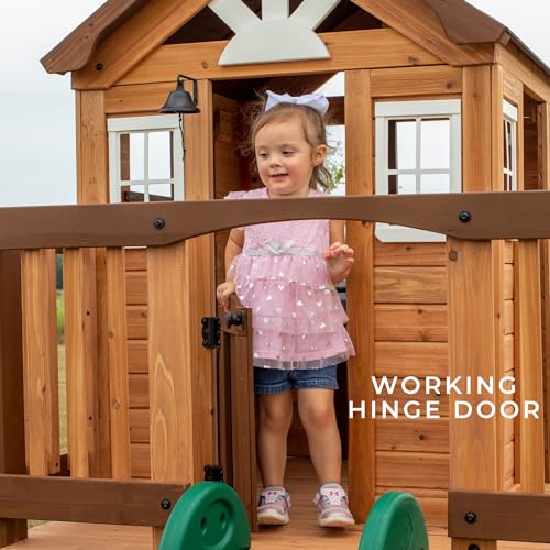 Backyard Discovery Echo Heights Elevated Cedar Playhouse Light Brown