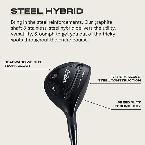 Robin Golf The Essentials 9-Club Men's Set Left-Handed Matte Black