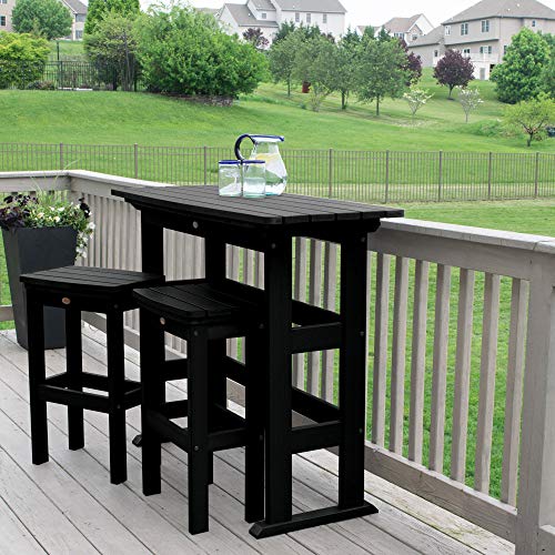 Highwood Lehigh 3pc Bar Height Balcony Set Black