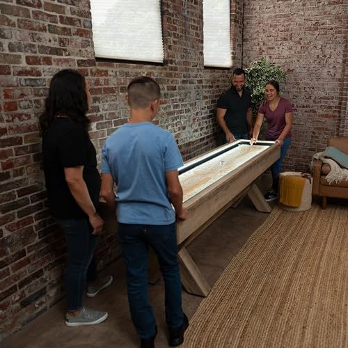 American Legend LED Shuffleboard with Buffet Top - Modern Style - Light Up LED Rails