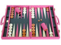 Zaza & Sacci Leather Backgammon Set 20" Attache Case Pink