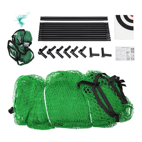 Eleeferri Golf Hitting Cage with Practice Net & Swing Mat Green Black White