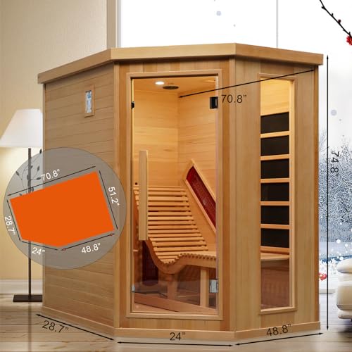 Smartmak Far Infrared Sauna Room 1 Person Canadian Hemlock Wooden