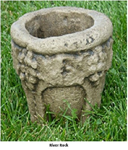 CC Outdoor Living Set of 2 River Rock Finished Outdoor Decorative Urn Planters 37" Ivory