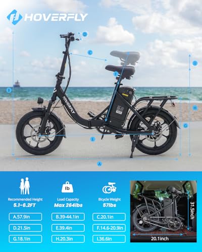 HOVERFLY 16" Folding Electric Bike 350W White