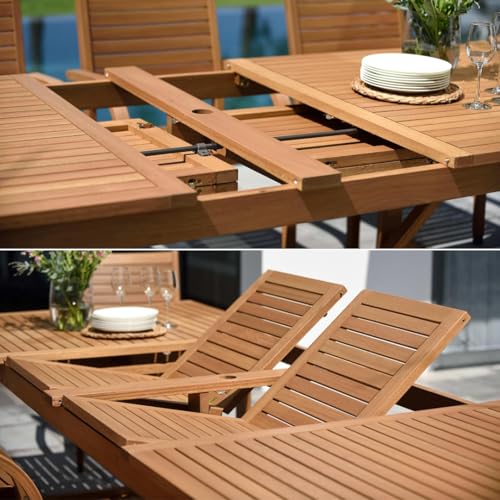 Amazonia Rectangular Extendable Patio Dining Set with 10 Chairs, 11-Piece, Grey